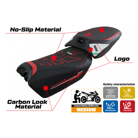 Funda de asiento compatible con Ducati Multistrada V4 (2022) modelo Meknes ultragrip
