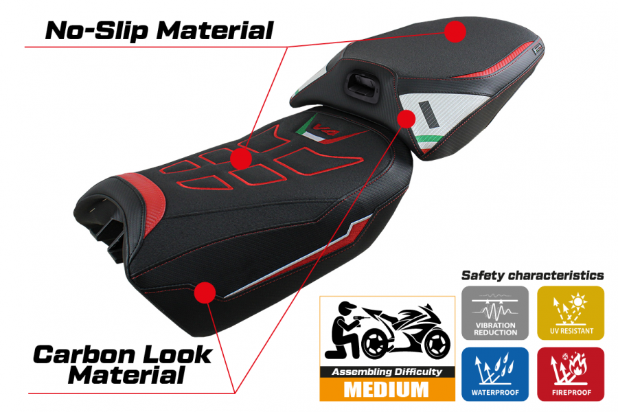 Sitzbezug kompatibel Ducati Multistrada V4 (2022) Modell Meknes Ultragrip