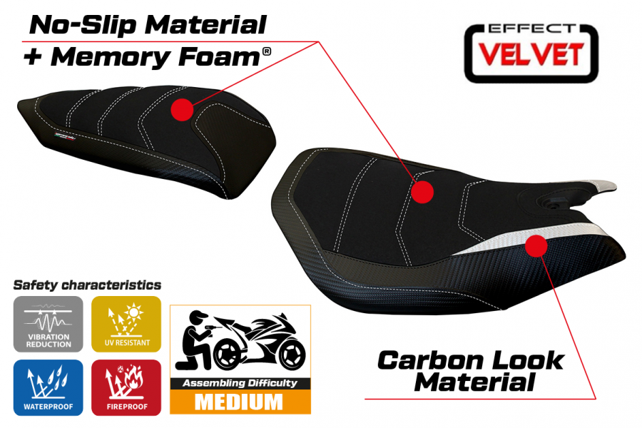 Sitzbezug kompatibel Ducati Panigale 899 (13-15) Modell Leiden velvet Comfort System