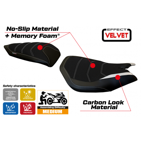 Rivestimento sella compatibile Ducati Panigale 899 (13-15) modello Leiden velvet comfort system