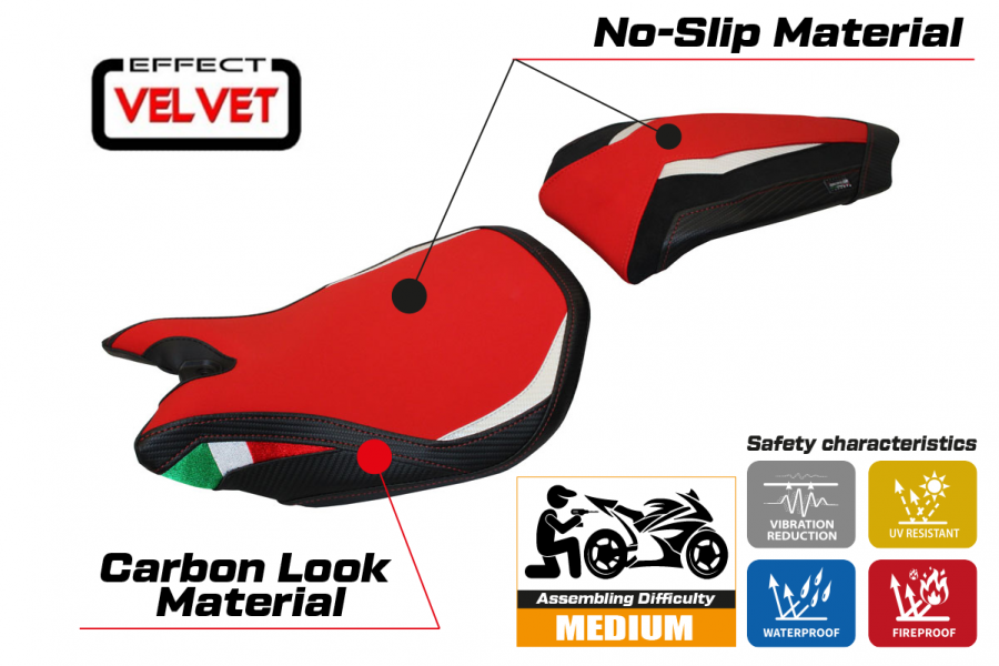 Housse de selle compatible Ducati Panigale 959 (16-18) modèle Paris velvet
