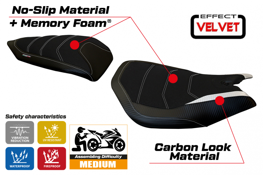 Sitzbezug kompatibel Ducati Panigale 1199 (11-15) Modell Leiden velvet Comfort System