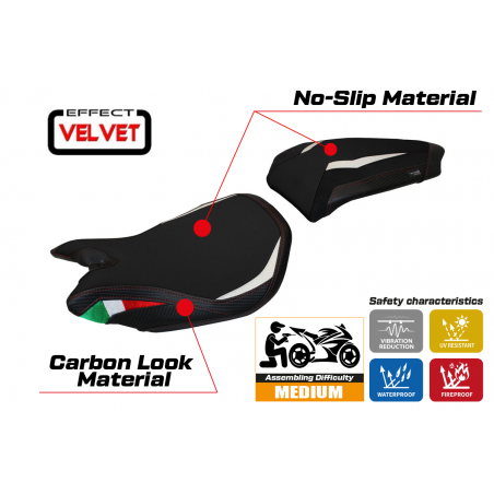 Funda de asiento compatible con Ducati Panigale 1199 (11-15) modelo Paris velvet