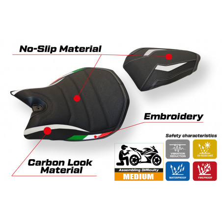 Rivestimento sella compatibile Ducati Panigale 1299 (15-18) modello Delft ultragrip