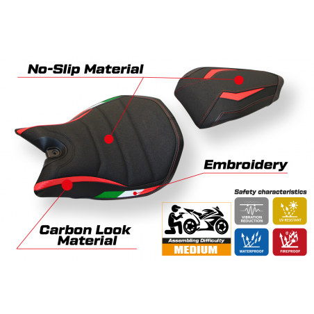 Funda de asiento compatible con Ducati Panigale 1299 (15-18) modelo Delft ultragrip