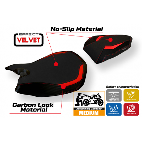 Sitzbezug kompatibel Ducati Panigale 1299 (15-18) modell Jarvan velvet