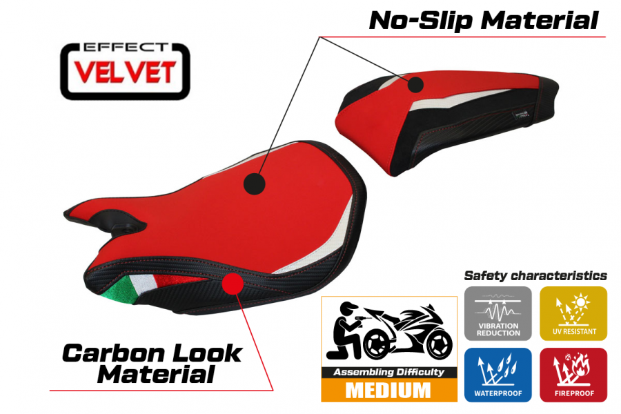 Sitzbezug kompatibel Ducati Panigale 1299 (15-18) modell Paris velvet