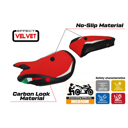 Funda de asiento compatible con Ducati Panigale 1299 (15-18) modelo Paris Velvet