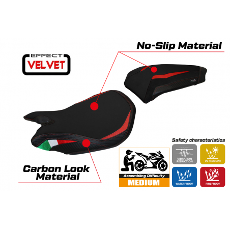Housse de selle compatible Ducati Panigale 1299 (15-18) modèle Paris velvet