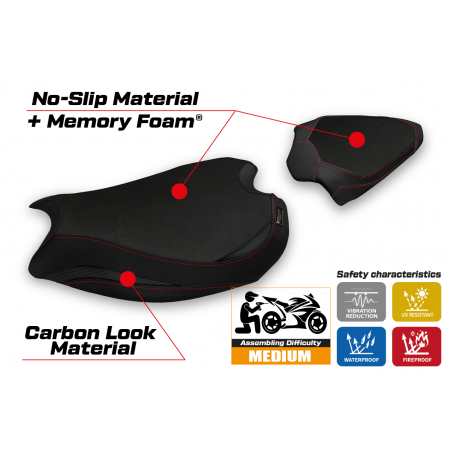Funda de asiento compatible con Ducati Panigale V2 (20-22) modelo Zatoca comfort system