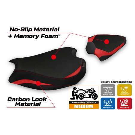 Funda de asiento compatible con Ducati Panigale V2 (20-22) modelo Zatoca comfort system