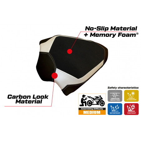 Beifahrersitzbezug kompatibel Ducati Panigale V4 (18-22) Modell Rivoli 1 comfort system
