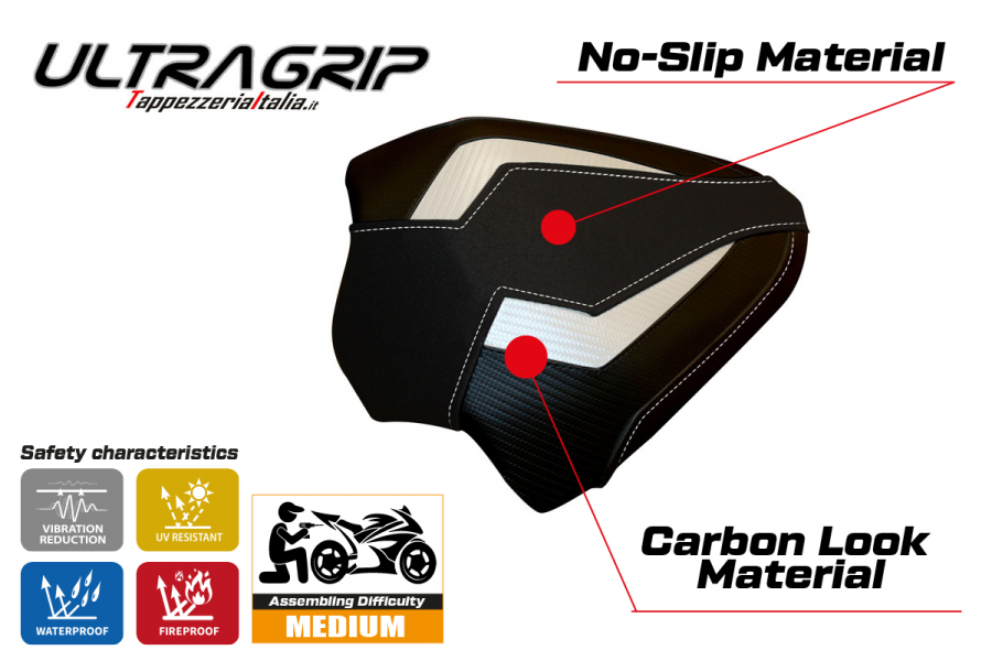 Rivestimento sella passeggero per Ducati Panigale V4 (18-22) modello Tenby 1 ultragrip