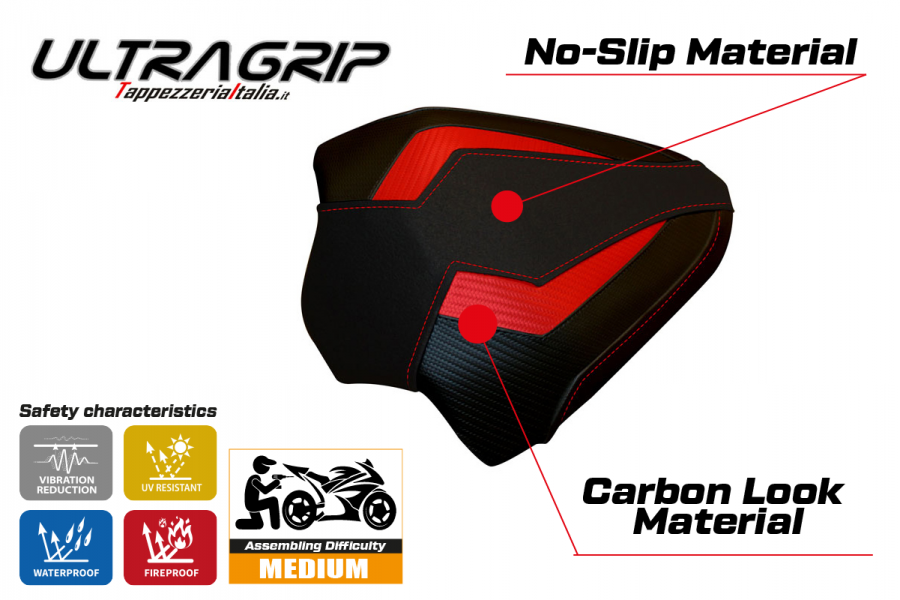 Rivestimento sella passeggero per Ducati Panigale V4 (18-22) modello Tenby 1 ultragrip