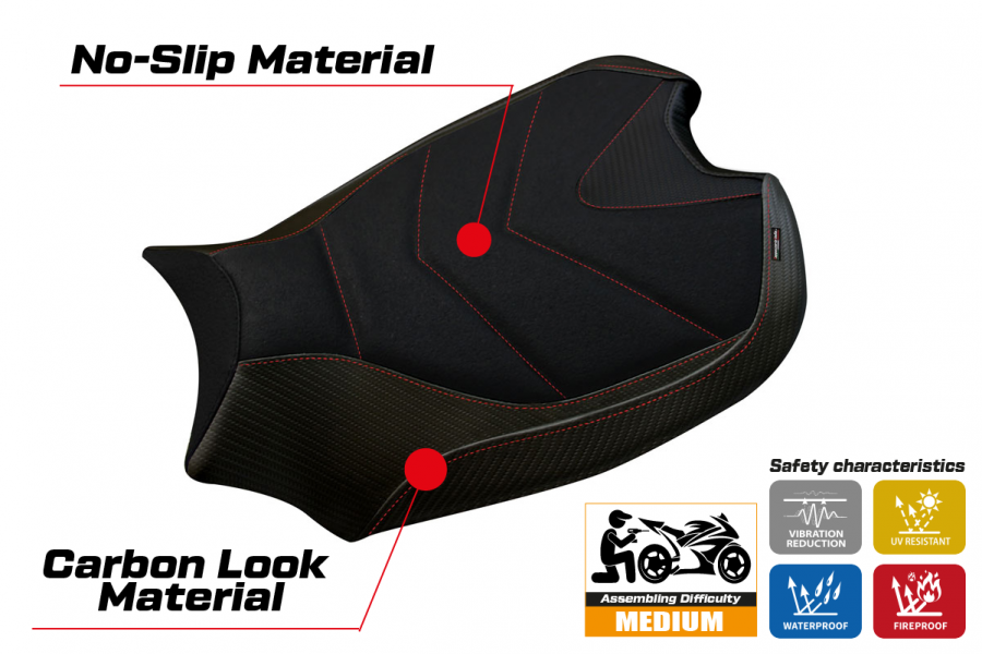 Rivestimento sella compatibile Ducati Panigale V4 (18-22) modello Wanaka 1 ultragrip