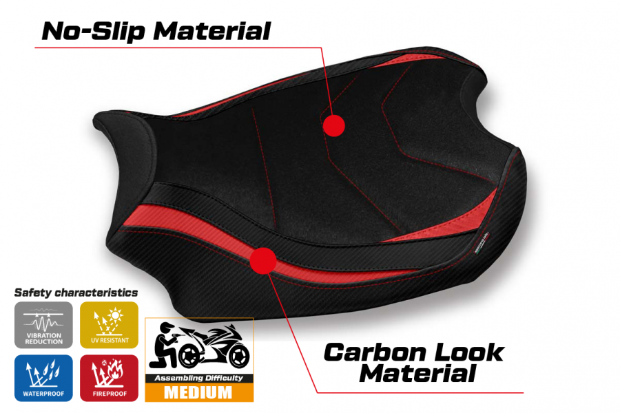 Housse de selle compatible Ducati Panigale V4 (18-22) modèle Smila ultragrip