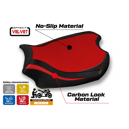 Funda de asiento compatible con Ducati Panigale V4 (18-22) modelo Kerman