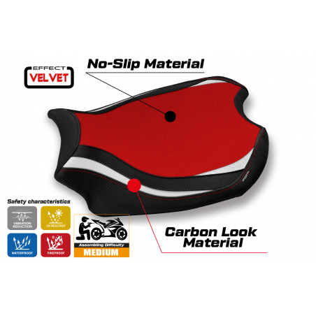 Funda de asiento compatible con Ducati Panigale V4 (18-22) modelo Kerman