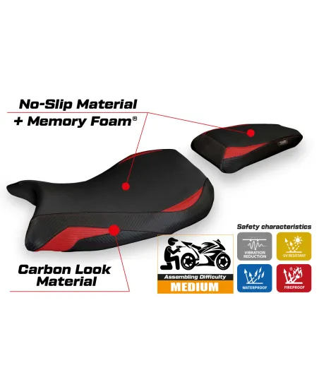 Housse de selle compatible BMW S 1000 R (21-23) modèle Laiar comfort system