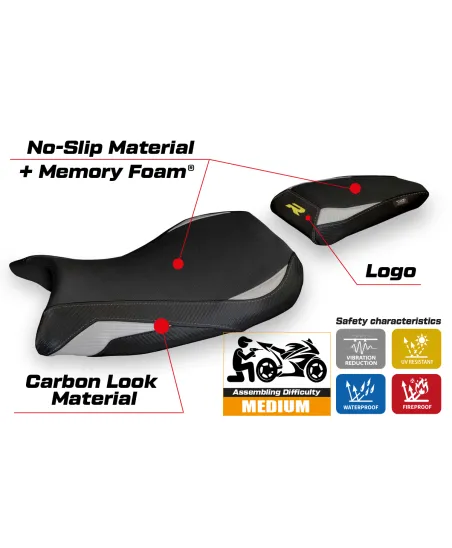 Housse de selle compatible BMW S 1000 R (21-23) modèle Laiar comfort system