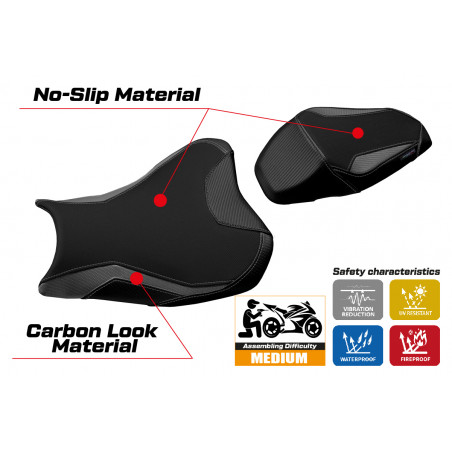 Funda de asiento compatible con Kawasaki Z 900 (17-22) modelo Suhl 1