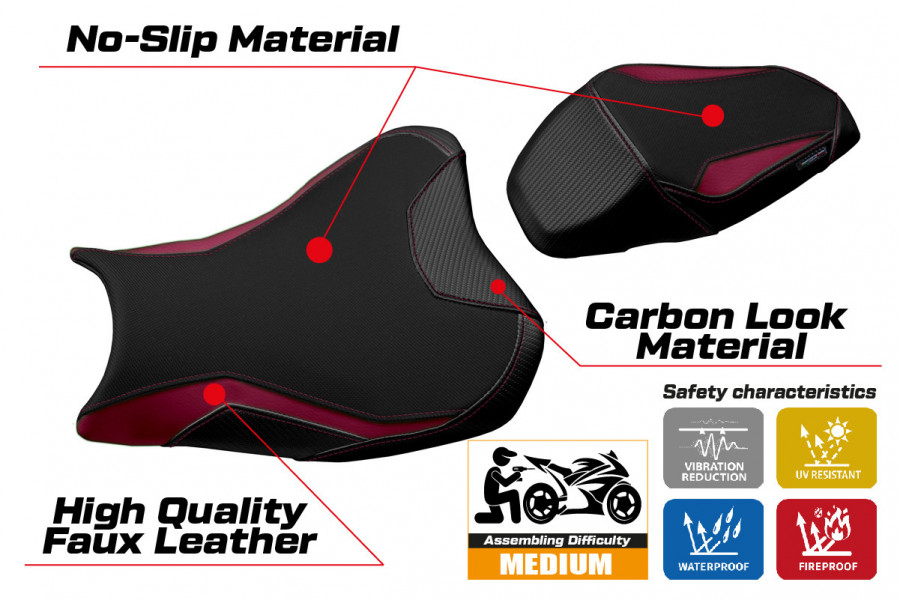 Funda de asiento compatible con Kawasaki Z 900 (17-22) modelo Suhl 1