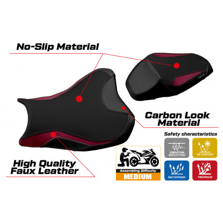 Funda de asiento compatible con Kawasaki Z 900 (17-22) modelo Suhl 1