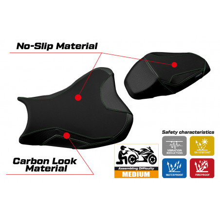 Funda de asiento compatible con Kawasaki Z 900 (17-22) modelo Suhl 1