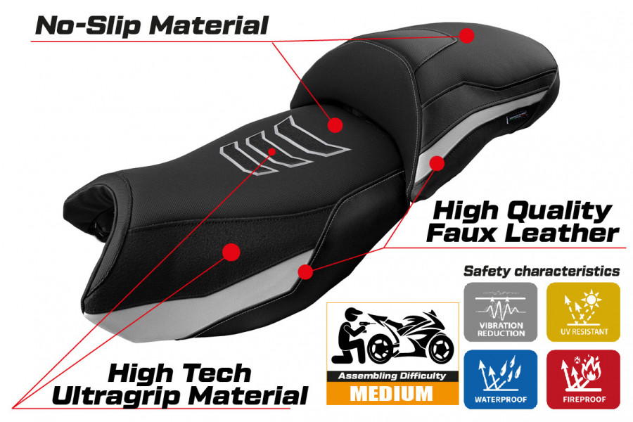 Housse de selle compatible BMW R 1250 GS (19-22) modèle Ebern
