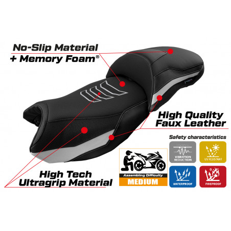 Housse de selle compatible BMW R 1250 GS (19-22) modèle Ebern comfort system