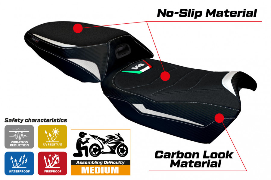 Housse de selle compatible Ducati Multistrada V4 (21-22) modèle Adelaide ultragrip