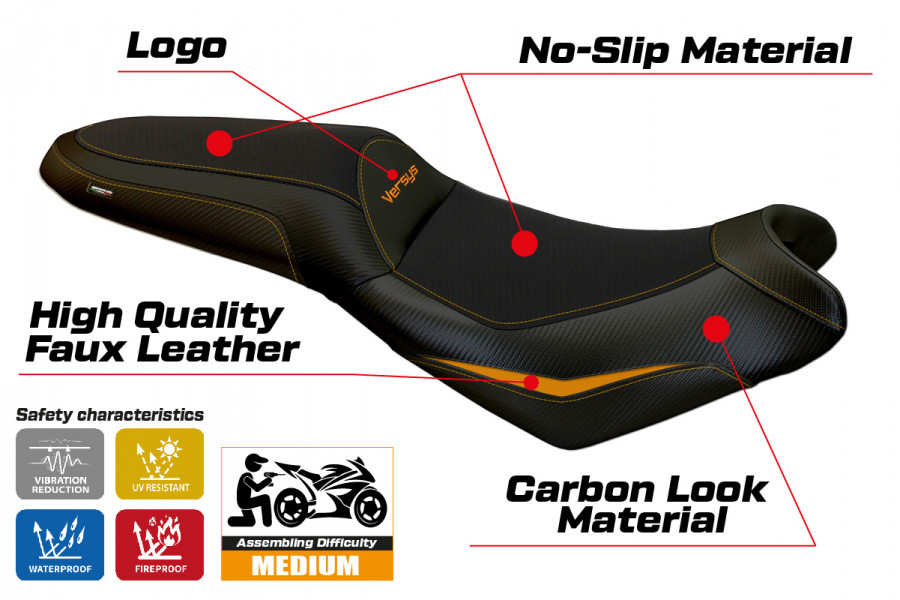 Funda de asiento compatible con Kawasaki Versys 650 (07-22) modelo Nasir