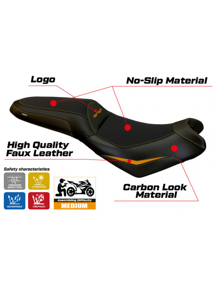 Funda de asiento compatible con Kawasaki Versys 650 (07-22) modelo Nasir
