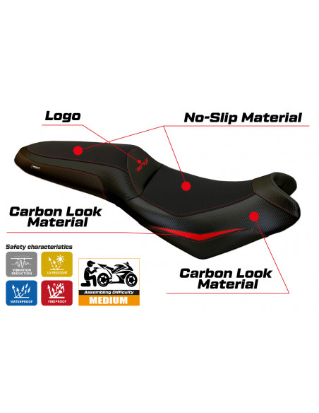 Seat cover compatible Kawasaki Versys 650 (07-22) Nasir model