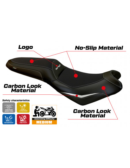 Seat cover compatible Kawasaki Versys 650 (07-22) Nasir model