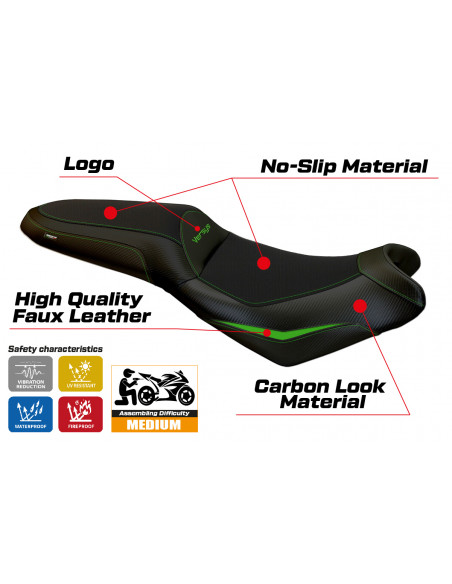 Seat cover compatible Kawasaki Versys 650 (07-22) Nasir model