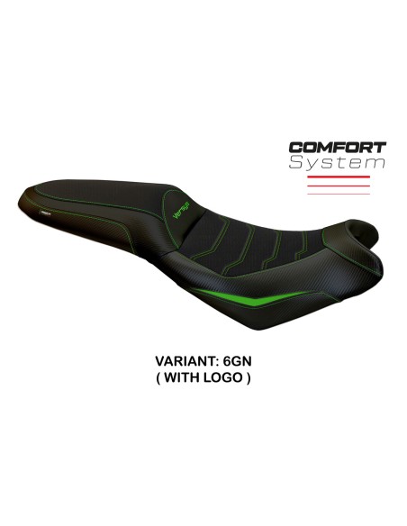 Funda de asiento compatible con Kawasaki Versys 650 (07-22) modelo Nasir comfort system