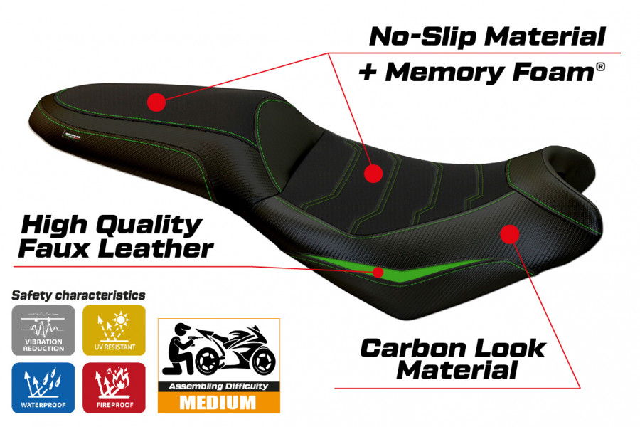 Seat cover compatible Kawasaki Versys 650 (07-22) Nasir comfort system model