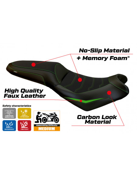 Rivestimento sella compatibile Kawasaki Versys 650 (07-22) modello Nasir comfort system