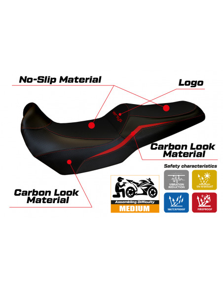 Housse de selle compatible Kawasaki Versys 1000 (19-22) modèle Elvas