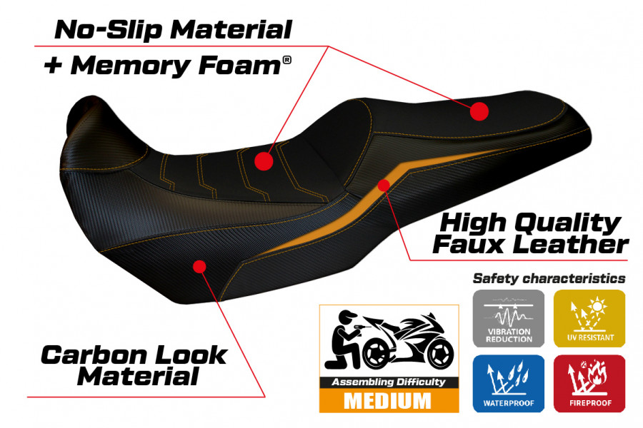 Rivestimento sella compatibile Kawasaki Versys 1000 (19-22) modello Elvas comfort system