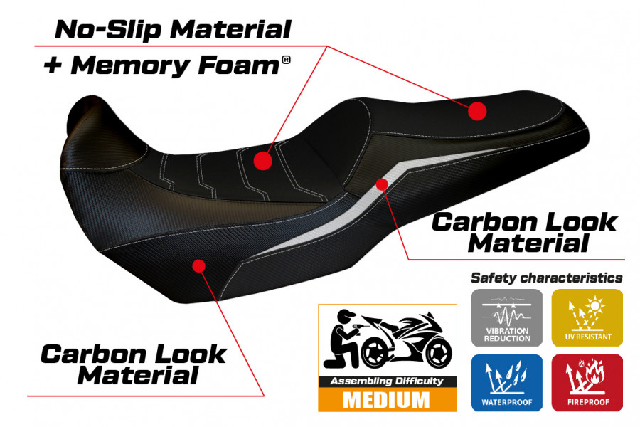 Sitzbezug kompatibel Kawasaki Versys 1000 (19-22) Modell Elvas comfort system