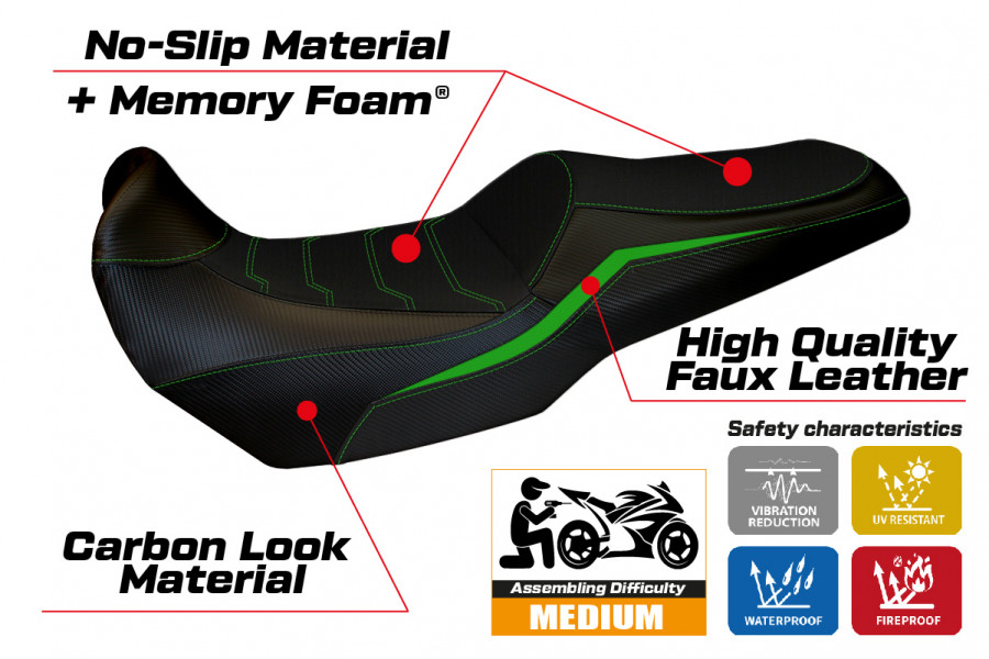 Sitzbezug kompatibel Kawasaki Versys 1000 (19-22) Modell Elvas comfort system
