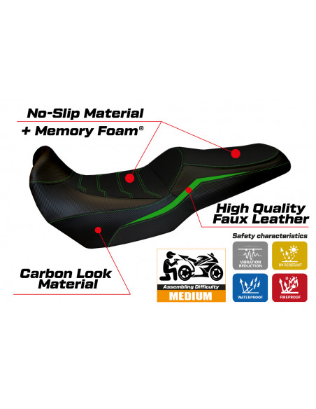 Rivestimento sella compatibile Kawasaki Versys 1000 (19-22) modello Elvas comfort system