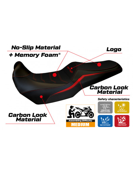 Rivestimento sella compatibile Kawasaki Versys 1000 (19-22) modello Elvas comfort system