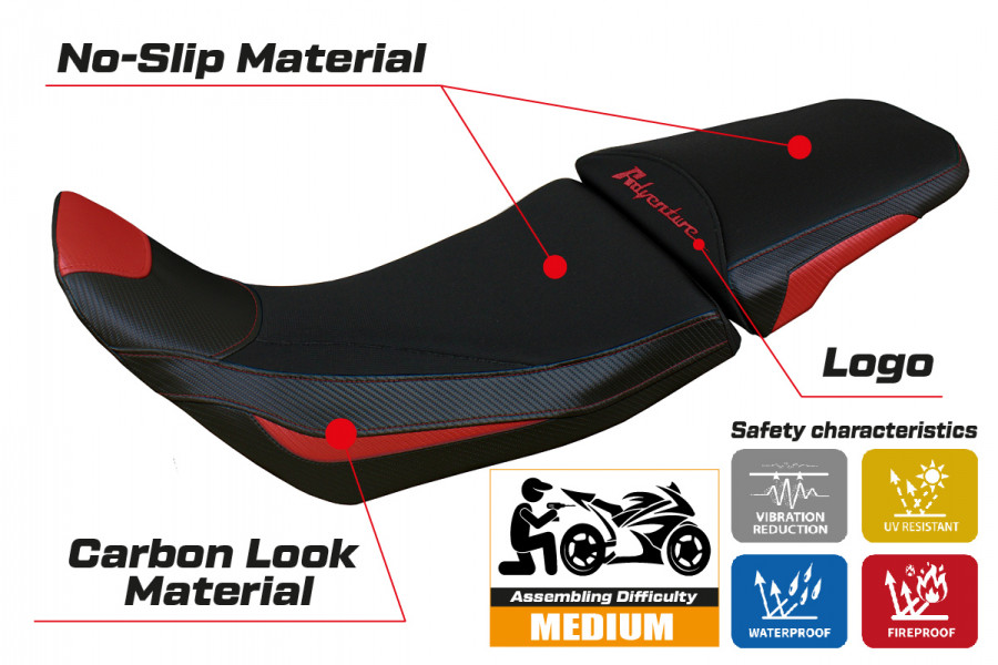 Funda de asiento compatible Honda Africa Twin 1100 Adventure Sport (20-22) modelo Amber