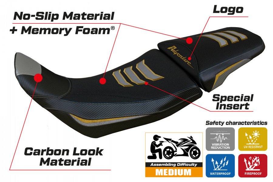 Seat cover compatible Honda Africa Twin 1100 (20-22) model Deline special color comfort system