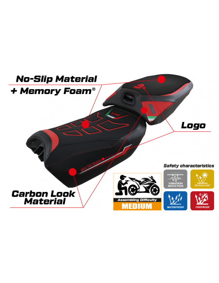 Housse de selle compatible Ducati Multistrada V4 (2022) modèle Meknès comfort system