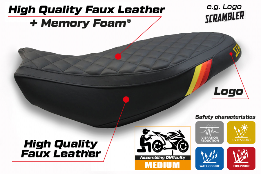 Sitzbezug kompatibel Ducati Scrambler 400/800/1100 (15-22) Modell Vintage comfort system