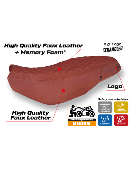 Sitzbezug kompatibel Ducati Scrambler 400/800/1100 (15-22) Modell Vintage comfort system